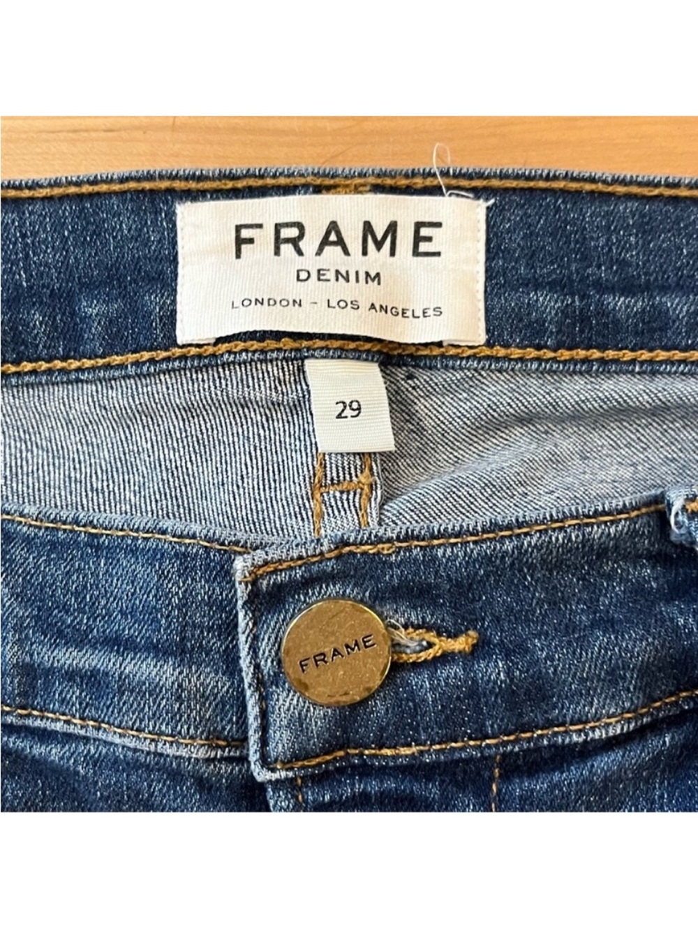 FRAME DENIM Le High Flare Raw Hem Crop in Neosho size 29 - Picture 5 of 12